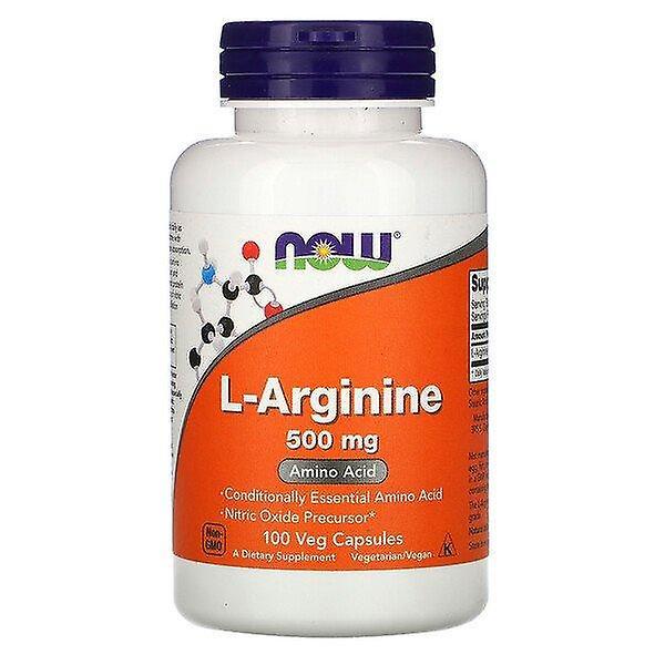 Now Foods, L-arginiini, 500 mg, 100 kasviskapselia on Productcaster.