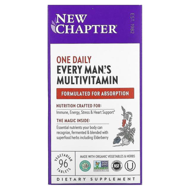 New Chapter Uusi luku, Every Man's One Daily Multivitamiini, 96 kasvistablettia on Productcaster.