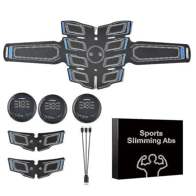 Abs Stimulator Muscle Exercise, Smart Fitness Ems Machine For Men Blue on Productcaster.