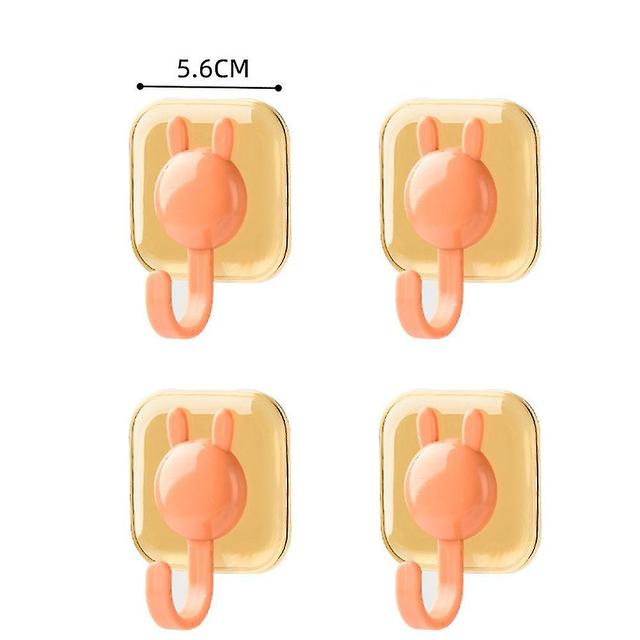 Scacv Cute Bunny Adhesive Hook Heavy Duty No Marks Kitchen Hook No Drilling No Nails Towel Hanging Hook Goose Yellow 4pc on Productcaster.