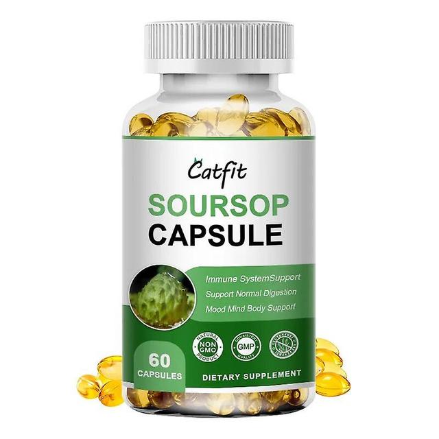 Catfit Natural Plant Extract Soursop Capsule Emotional Health Sterilize Support &aid Digestion Anti-aging Vegetarian Capsuleshuamade Huamade 60pcs on Productcaster.