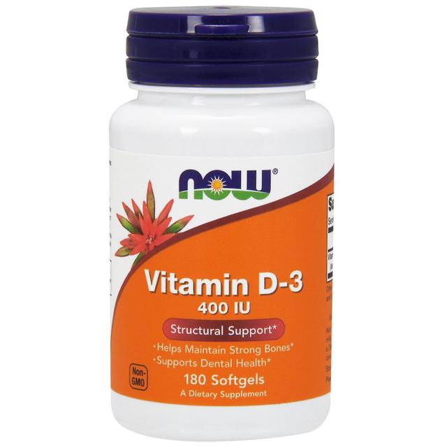 NOW Foods Nu fødevarer, vitamin D-3, 400 IE, 180 Softgels on Productcaster.