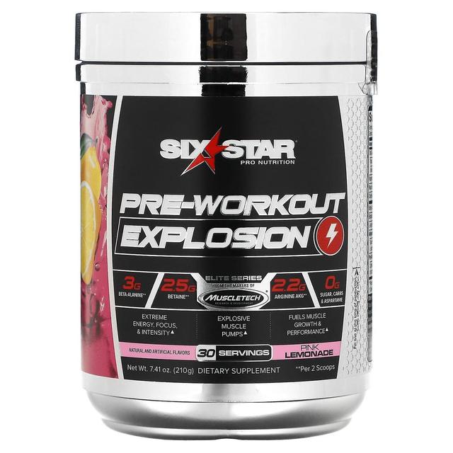 Six Star, Elite-sarja, Pre-Workout Explosion, vaaleanpunainen limonadi, 7,41 oz (210 g) on Productcaster.