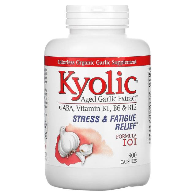 Kyolic, Aged Garlic Extract, Stress & Fatigue Relief, Formula 101, 300 Capsules on Productcaster.