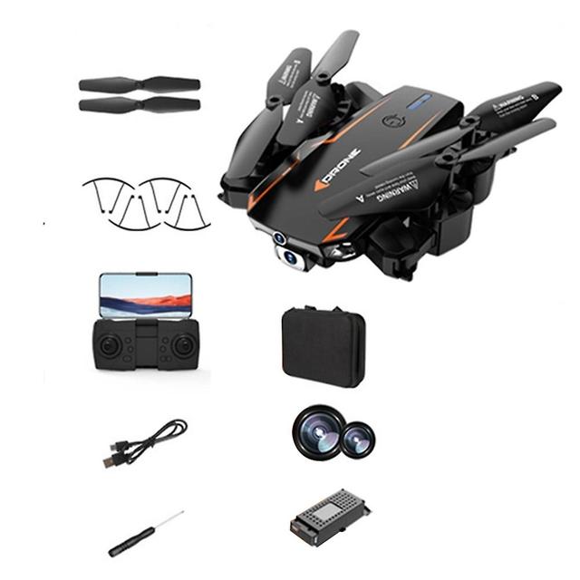 Portable Black/oranges Drone-camera With Bag 360 Flip Speed Adjustment Quadcopters Gifts For Kids Adults Black Dual8K 1B on Productcaster.