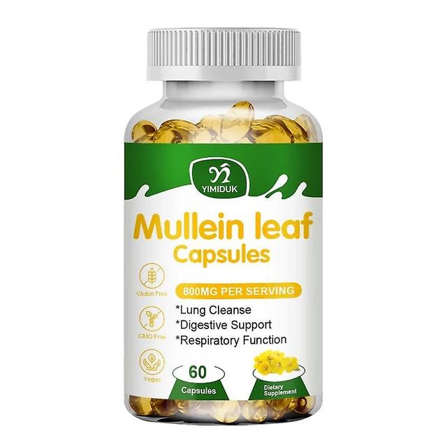 Eccpp Nature Mullein Leaf Capsule Clear Lungs Relieve Cough Digestive Health Care Pain Relief Mullein Extract 1 Bottles 120 pcs on Productcaster.