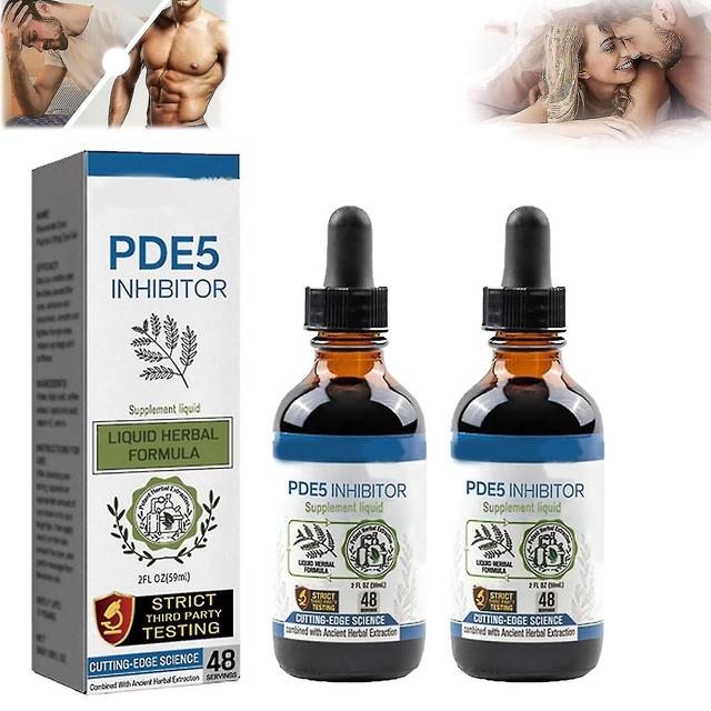 Pde5 Drops, Men's Inhibitor Supplement Secret For Strong Men, Improving Hardness Endurance Happy 2pcs on Productcaster.