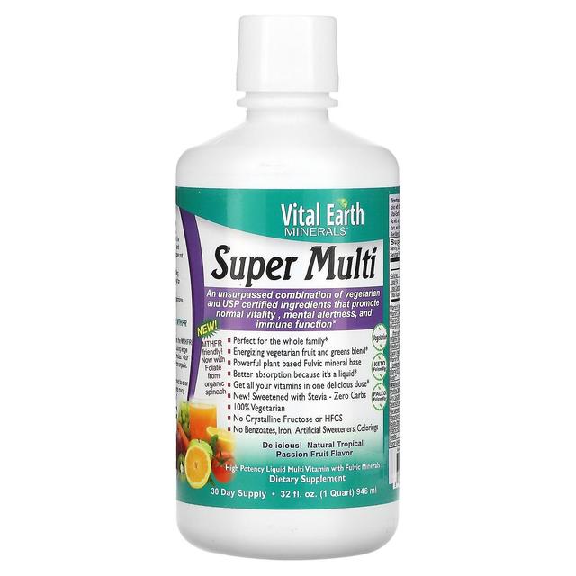 Vital Earth Minerals, Super Multi, Maracuyá tropical natural, 32 fl oz (946 ml) on Productcaster.