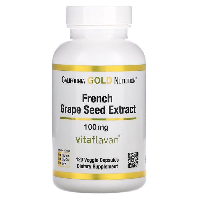 California Gold Nutrition Kalifornien guld näring, franska vindruvskärnextrakt, Vitaflavan, Antioxidant polyfenol, 100 mg, 12 on Productcaster.