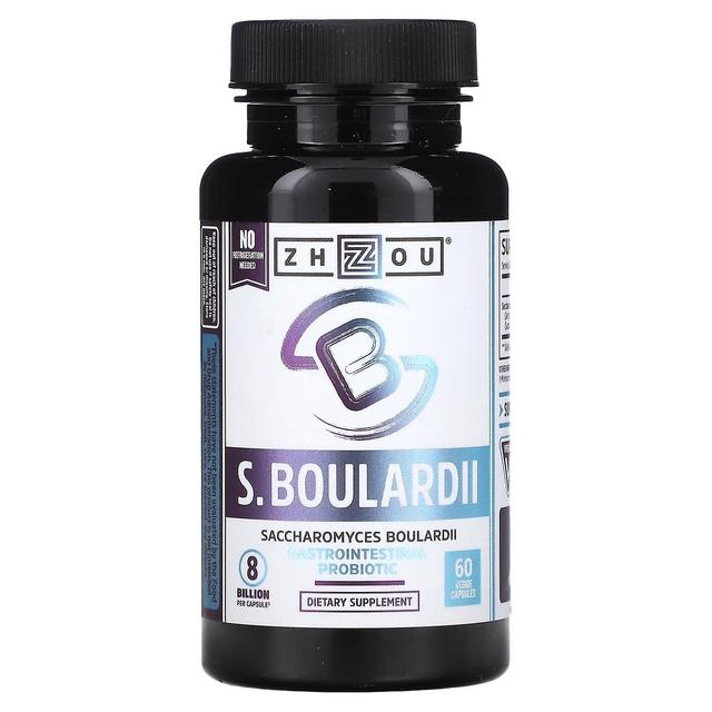 Zhou Nutrition, Saccharomyces Boulardii, Gastrointestinal Probiotic, 8 Billion, 60 Veggie Capsules on Productcaster.