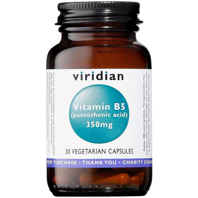 Viridian vitamin B5 (pantotensyra) 350mg 30's on Productcaster.