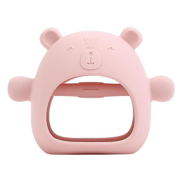 QS Pink Silicone Baby Teeth Toy for Babies 3 Months+, Anti-Drop Silicone Baby Gloves Teeth for Tooth Pa on Productcaster.