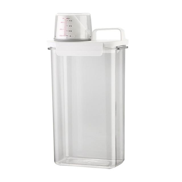 Sinknap 1100/1800/2300 ml Caja de polvo de ropa con taza medidora Dispensador de detergente para lavar ropa tipo doble sello Uso diario 2300ML on Productcaster.