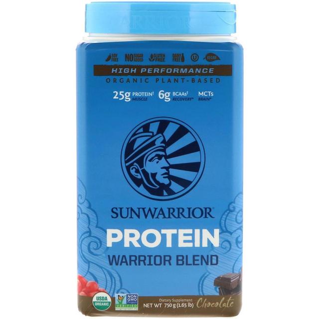 Sunwarrior, Warrior Blend Protein, Organic Plant-Based, Chocolate, 1.65 lb (750 on Productcaster.