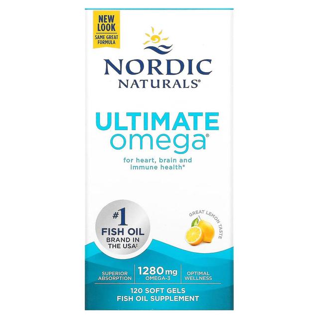 Nordic Naturals, Ultimate Omega, sitruuna, 640 mg, 120 pehmeää geeliä on Productcaster.