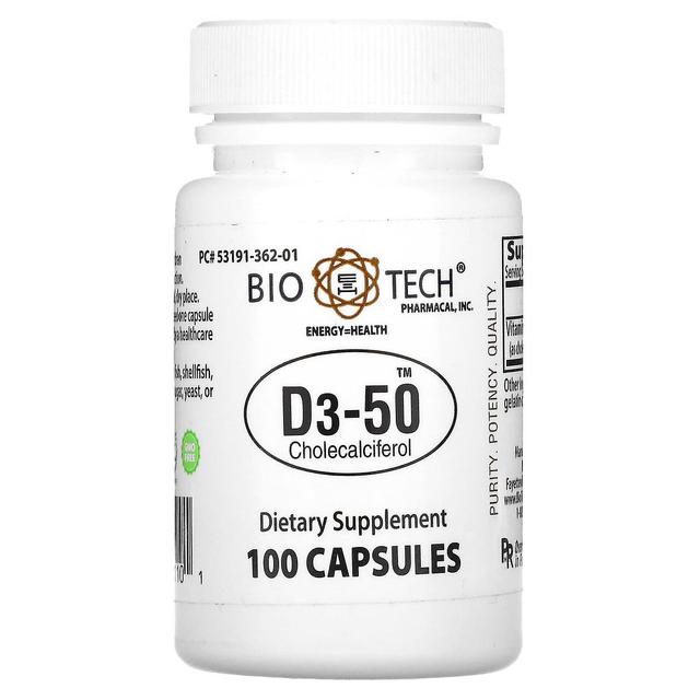 Bio Tech Pharmacal Inc Bio Tech Pharmacal, Inc, D3-50, Cholecalciferol, 100 Capsules on Productcaster.