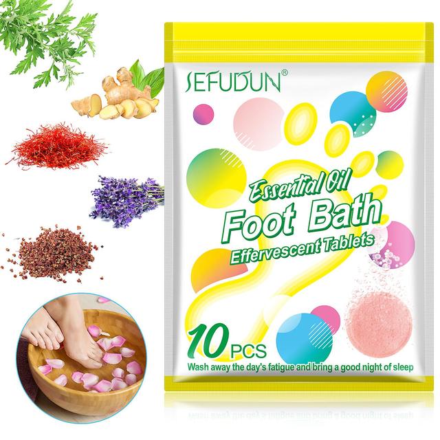 Sefudun Foot Bath šumivé tablety zlepšujú tablety do kúpeľa na spanie nôh, odrazia chlad a rozptyl mokrého tela Formujúce tablety do kúpeľa nôh 10ks on Productcaster.