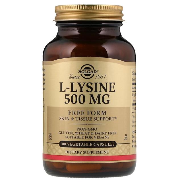 Solgar, L-Lysine, Free Form, 500 mg, 100 Vegetable Capsules on Productcaster.