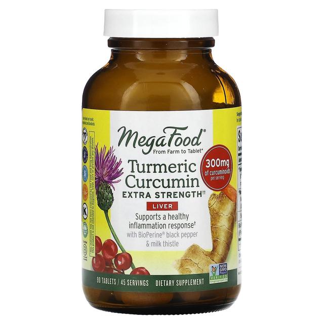 MegaFood, Turmeric Curcumin, Extra Strength, Liver, 150 mg, 90 Tablets on Productcaster.