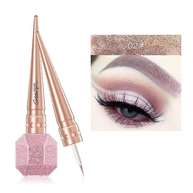 Scacv Farverig Glitter Eyeliner Langvarig Smudge-Proof Eye Liner Fremhæv Brighten Liquid Eye Liner 02 on Productcaster.