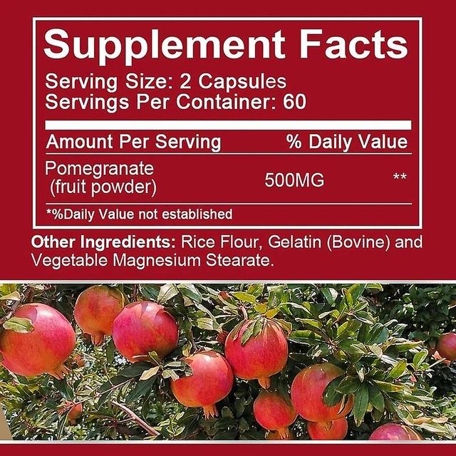 Visgaler Pomegranate Extract Capsules Antioxidant Supplement Heart Health Joint Support Brain Health Vitamins 3 Bottles 60 pcs on Productcaster.