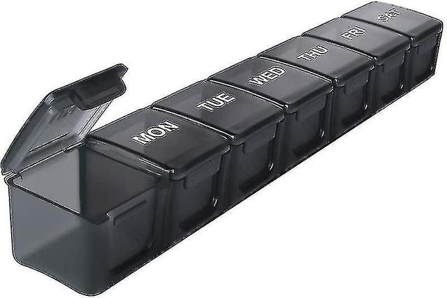 Black Week Pill Organizer7 Day Pill Box Compatible With Pills/vitamins Hk on Productcaster.