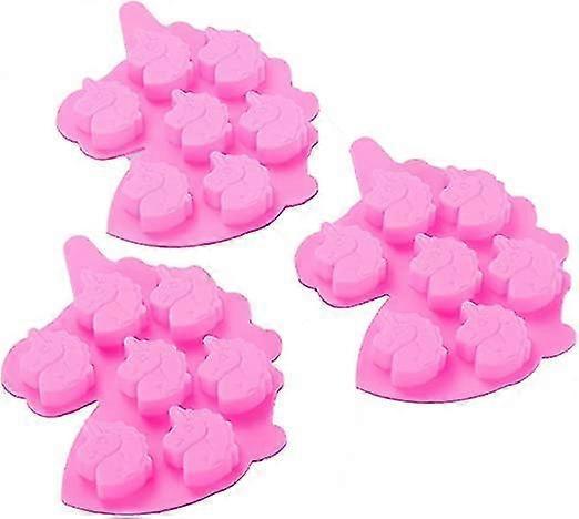 Lot de 3 moules chocolat en silicone licorne de taille moyenne 7 cavits pour la fabrication de gommes, bonbons, chocolat, glaons, gele, mousse on Productcaster.