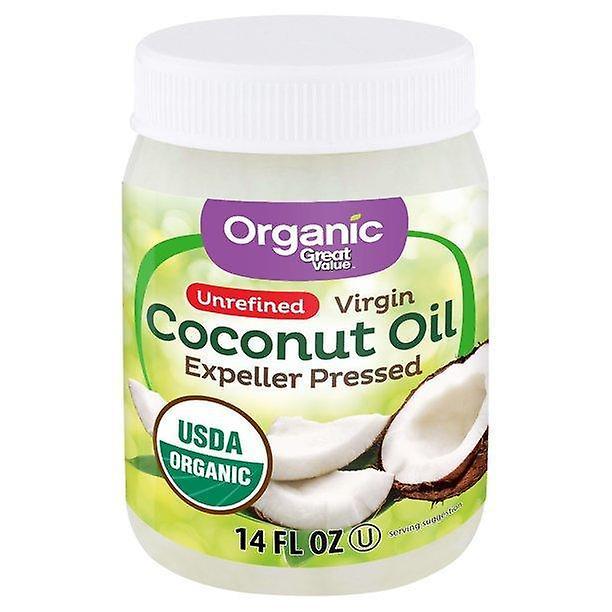 Great Value Óleo de coco virgem orgânico de grande valor não refinado, 14 fl oz on Productcaster.