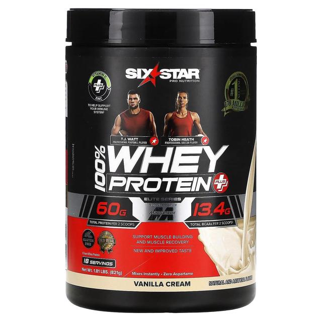 Six Star, Elite-sarja, 100% heraproteiini Plus, vaniljakerma, 1,81 paunaa (821 g) on Productcaster.