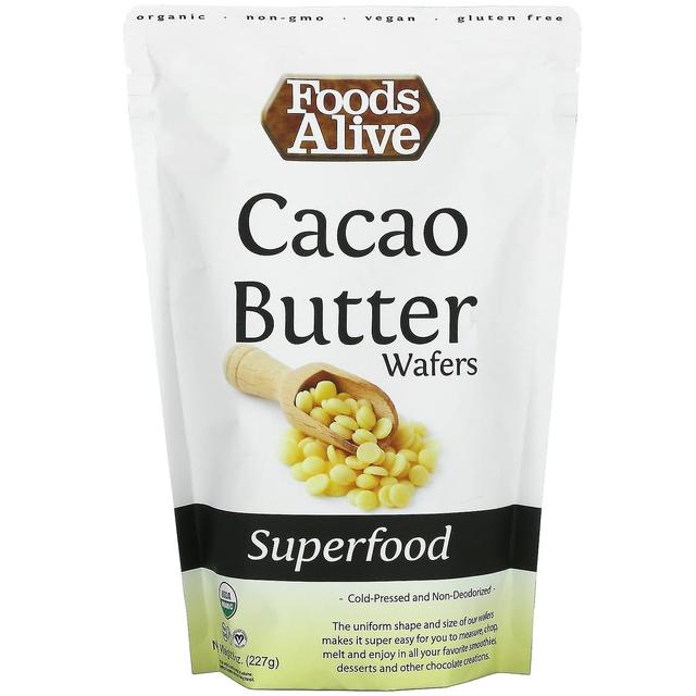 Foods Alive Alimenti vivi, Superfood, Wafer di burro di cacao, 8 oz (227 g) on Productcaster.