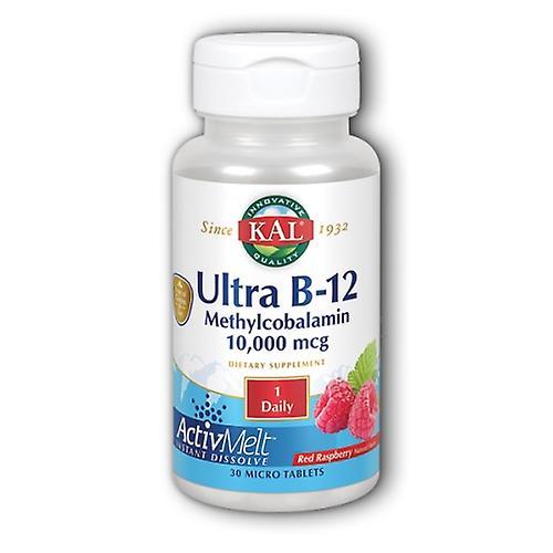 Kal Ultra B-12 Methylcobalamin ActivMelt Vegetarian Raspberry,10000 mcg,30 Count (Pack of 1) on Productcaster.