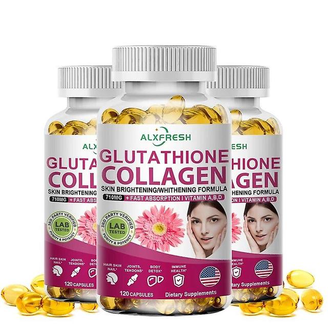 Collagen Glutathione Capsules, Containing Vitamin C, Promote Nail, Hair, Skin Health, Reduce Cell Damage, Antioxidanthuamade Huamade 3X Bottle 120pcs on Productcaster.