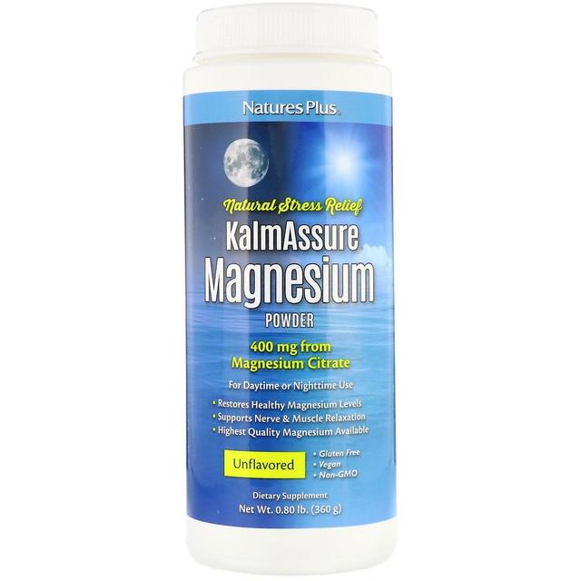 Nature's Plus, KalmAssure magnesiumpulver, Ikke-aromatiseret, 400 mg , 0,80 lb (360 g) on Productcaster.