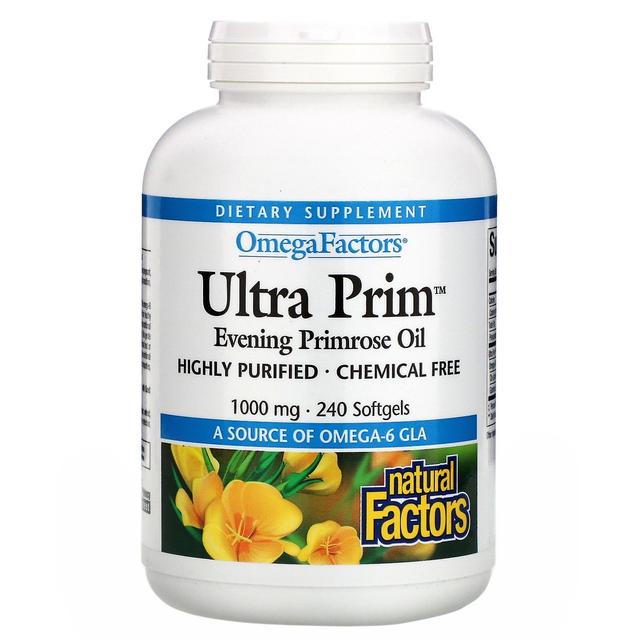 Natural Factors Fatores Naturais, OmegaFactors, Ultra Prim, Óleo de Prímula da Noite, 1000 mg, 240 So on Productcaster.