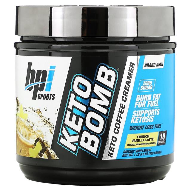 BPI Sports, Keto Bomb, Keto Coffee Creamer, French Vanilla Latte, 1 lbs 0.5 oz (468 g) on Productcaster.