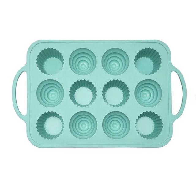 Plantilla de silicona para pasteles 12 S con horneado reutilizable para muffin agrio Verde nórdico on Productcaster.