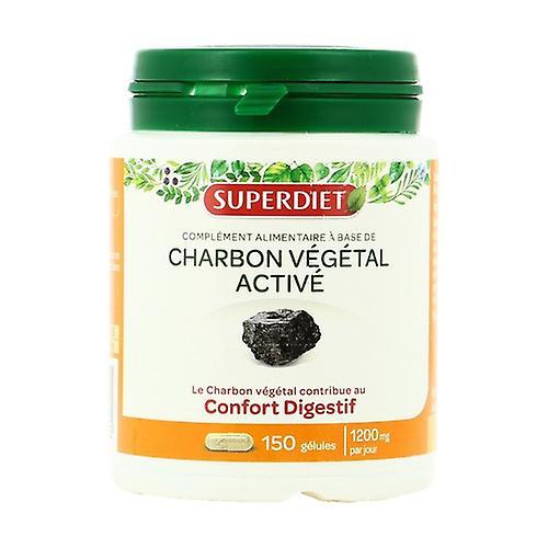 Super Diet Activated vegetable charcoal 150 capsules of 200mg on Productcaster.