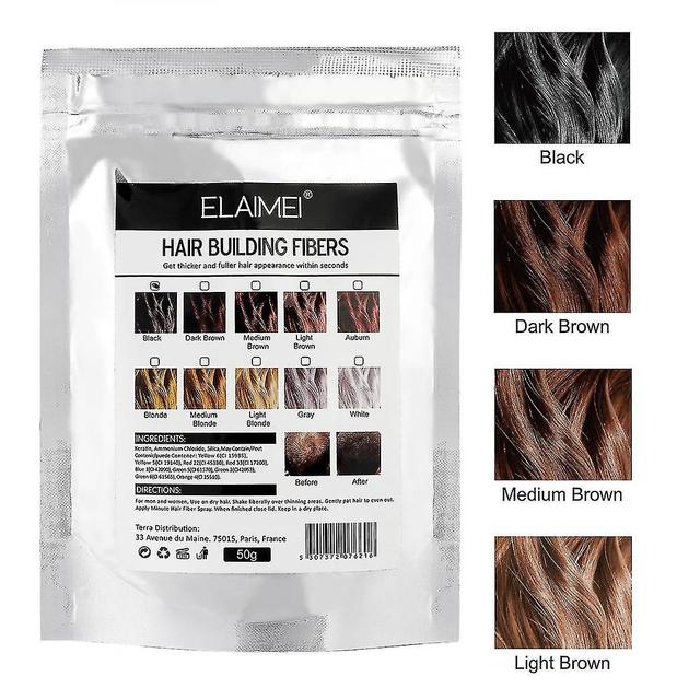 Hair Fiber Powder Hairdressing Powder Hairline Powder Thick Hair Replacement Powder 4 Colors And Two Specifications BGA Light brown 50g on Productcaster.