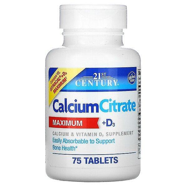 21st Century, Calcium Citrate + D3 Maximum, 75 Tablets on Productcaster.