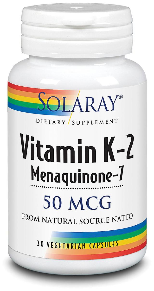 Solaray K2 Menaquinone Vitamin K2 30 Vegetable Capsules on Productcaster.