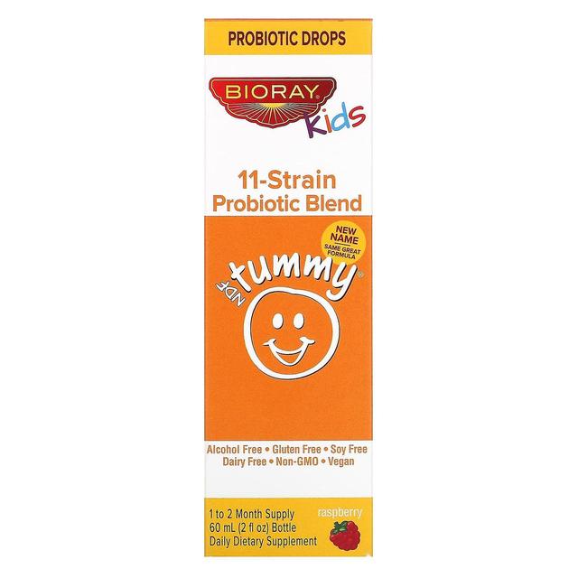 Bioray Inc. Bioray Inc., Kids, NDF Tummy, 11-Strain Probiotic Blend, Raspberry Flavor, 2 fl oz (60 ml) on Productcaster.