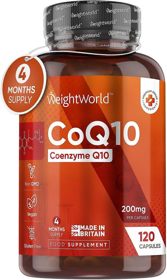 WeightWorld CoQ10 Supplement 200mg - 120 Vegan Coenzyme Q10 High Strength Capsules (4 Months Supply) - Naturally on Productcaster.