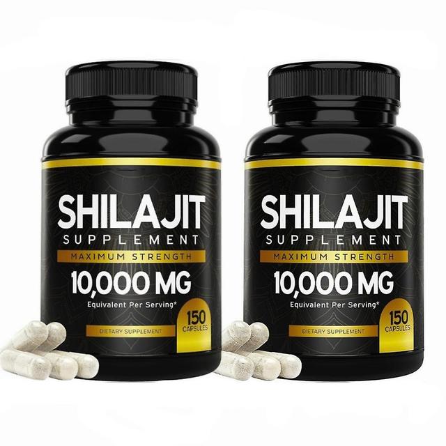 2 stks Zuivere Shilajit 10000mg 150 Caps Asphaltum Natuurlijk Voorkomende Fulvinezuur Non GMO B2 on Productcaster.