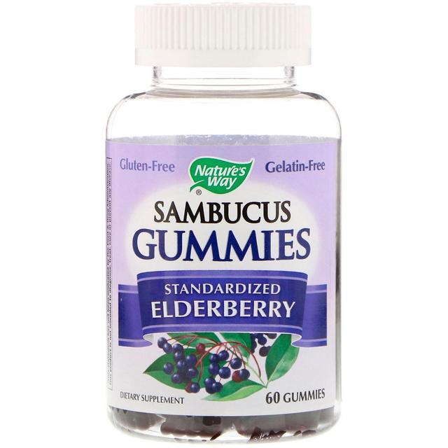 Nature's Way Caminho da Natureza, Sambucus Gummies, Sabugueiro Padronizado, 60 Gummies on Productcaster.