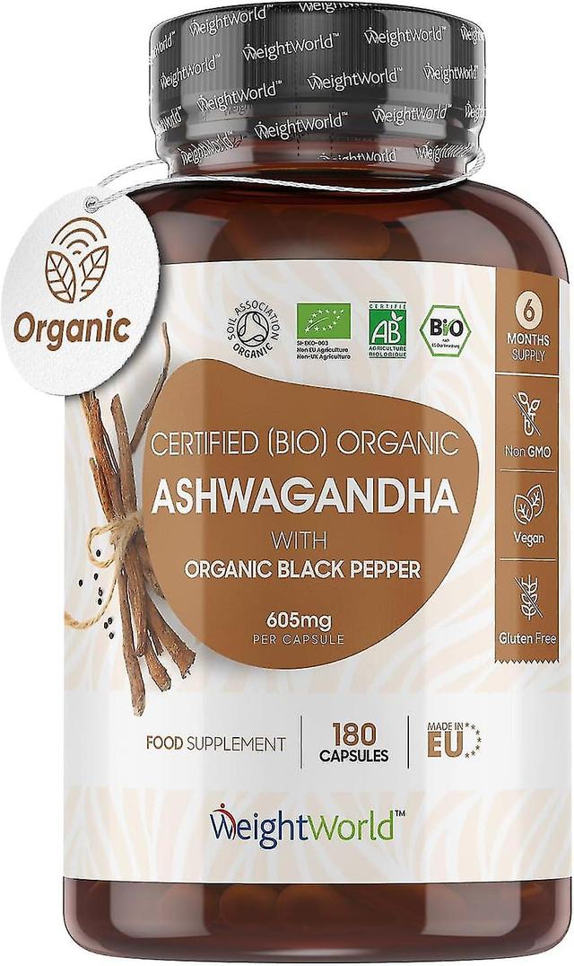 Organic Ashwagandha Capsules - High Strength 180 Vegan Capsules (Not Ashwagandha Tablets) - Ashwagandha Root Powder with Black Pepper on Productcaster.