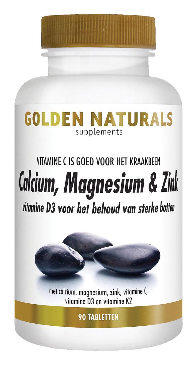 Golden Naturals Calcium, Magnesium & Zink (90 vegetarische tabletten) on Productcaster.