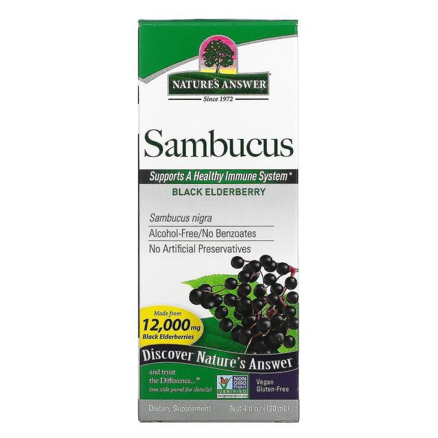 Nature's Answer Resposta da Natureza, Sambucus, Sabugueiro Preto, 12.000 mg, 4 fl oz (120 ml) on Productcaster.