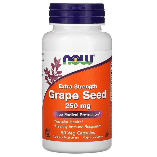 NOW Foods, Semente de Uva de Força Extra, 250 mg, 90 Cápsulas Veg on Productcaster.