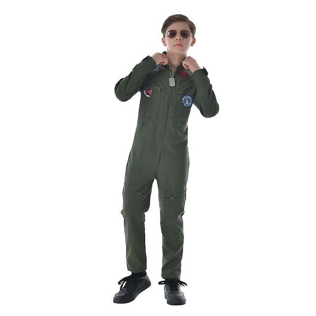 Pilots Cosplay Costume For Children Kindergarten Group Activities Cosplay Costume Green M on Productcaster.