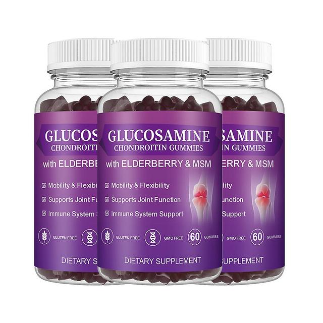 3er-Pack Glucosamin-Chondroitin-Gummibärchen - 1500 mg Extra starke Gelenkunterstützungsgummis mit Msm & Holunderbeere zur natürlichen Unterstützun... on Productcaster.